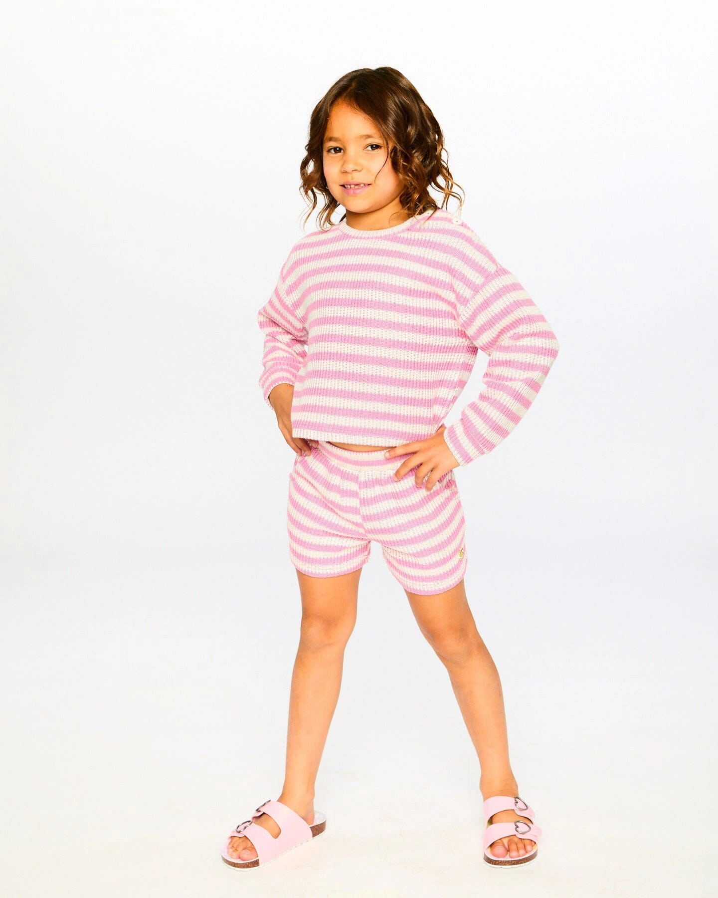 Deux par Girls Striped Scoop Pocket Shorts