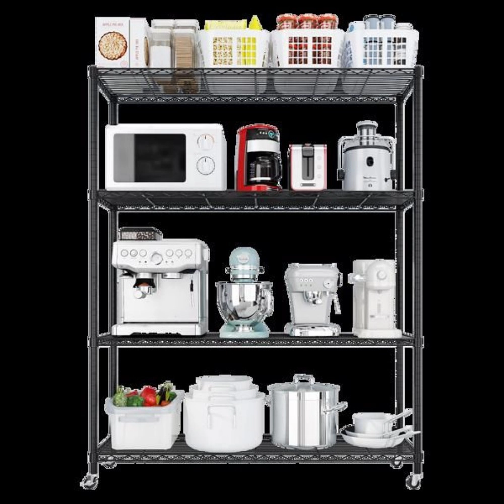 Flynama Heavy Duty Wire Shelving with Wheels 800LBS NSF Adjustable Steel Rack for Garage Pantry and Commercial