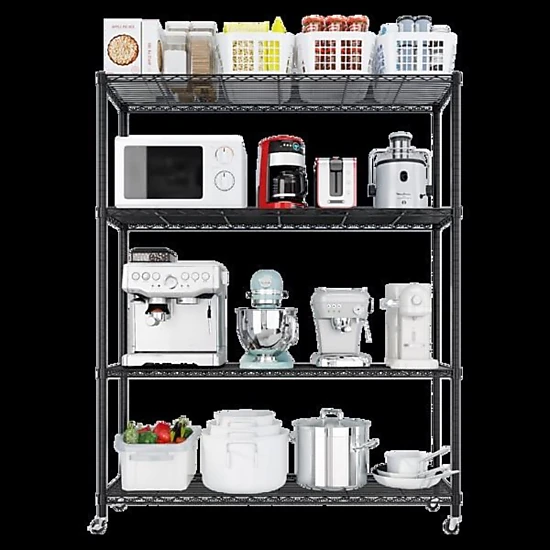 Flynama Heavy Duty Wire Shelving with Wheels 800LBS NSF Adjustable Steel Rack for Garage Pantry and Commercial