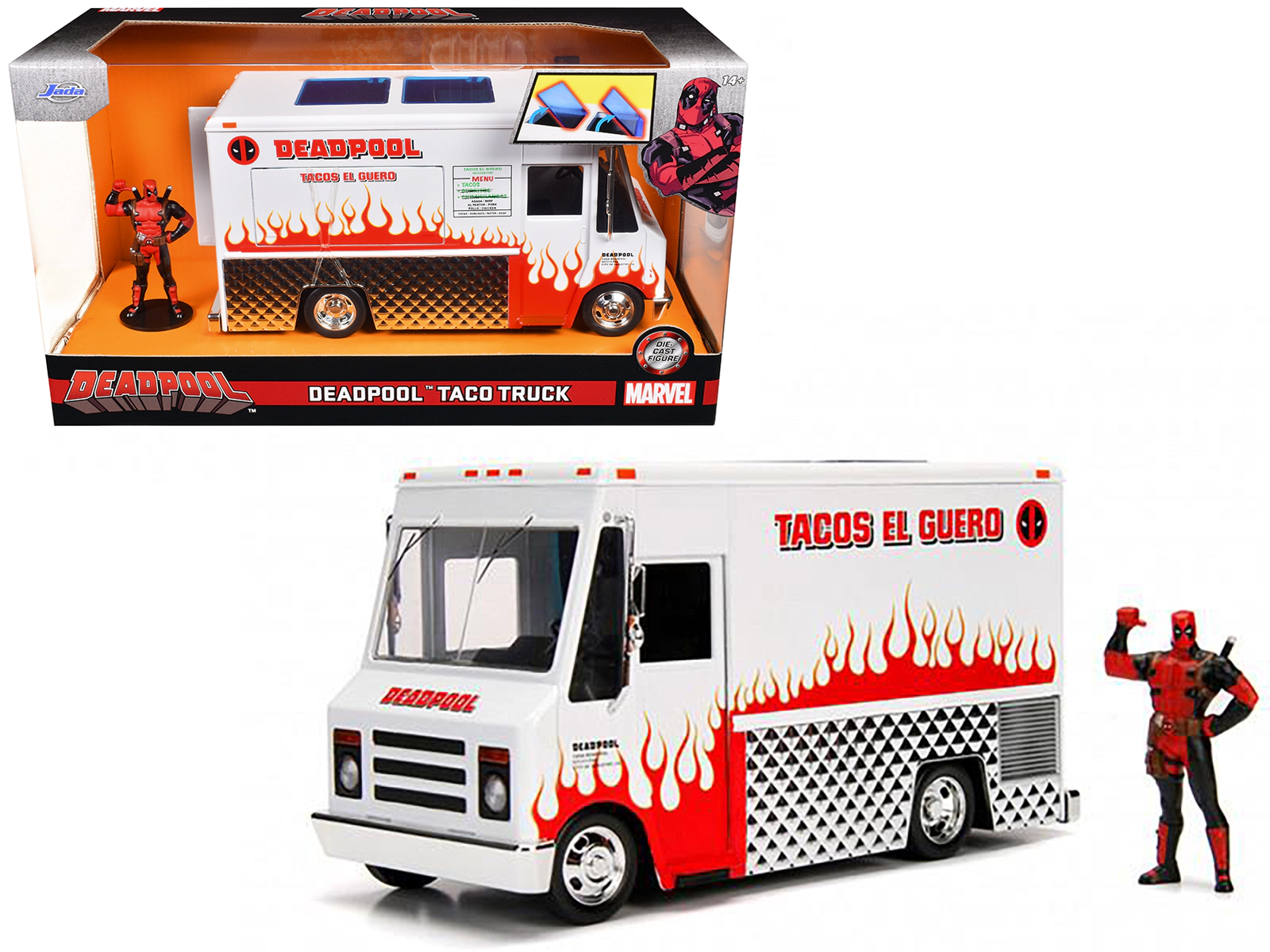 Jada Deadpool Taco Truck with Deadpool Diecast Figurine "Marvel" Series 1/24 Diecast Model by Jada