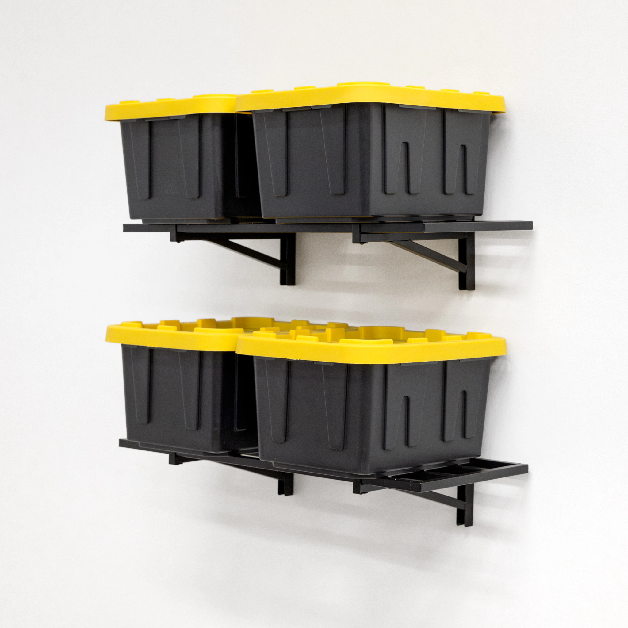 StoreYour 1' x 2' Bristol Garage Wall Mount Shelves, 2 Pack, Black