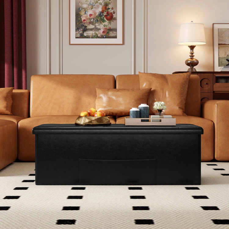 Hivvago Folding Storage Ottoman Bench Foot Rest Stool End of Bed