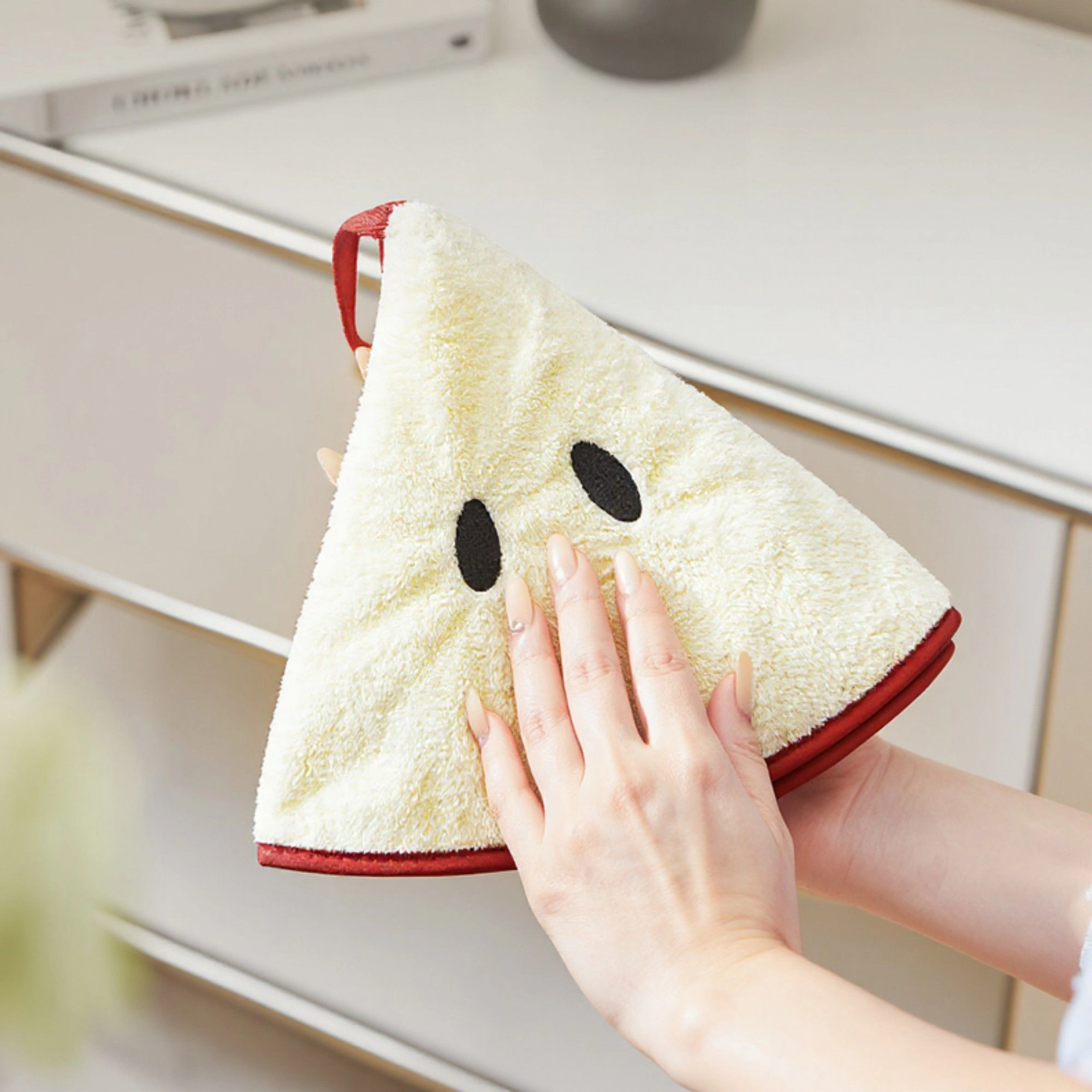 Alilang Women Novelty Hanging Kitchen Cleaning Towel Soft Absorbent Reusable Microfiber Dish and Hand