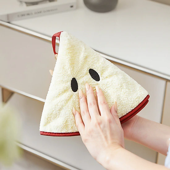 Alilang Women Novelty Hanging Kitchen Cleaning Towel Soft Absorbent Reusable Microfiber Dish and Hand Towel