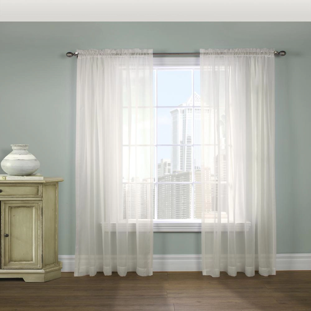 Habitat Rhapsody Voile Sheer Rod Pocket Light Filtering style Allows Natural Light Flow Curtain Panel 54" x 84" Shell