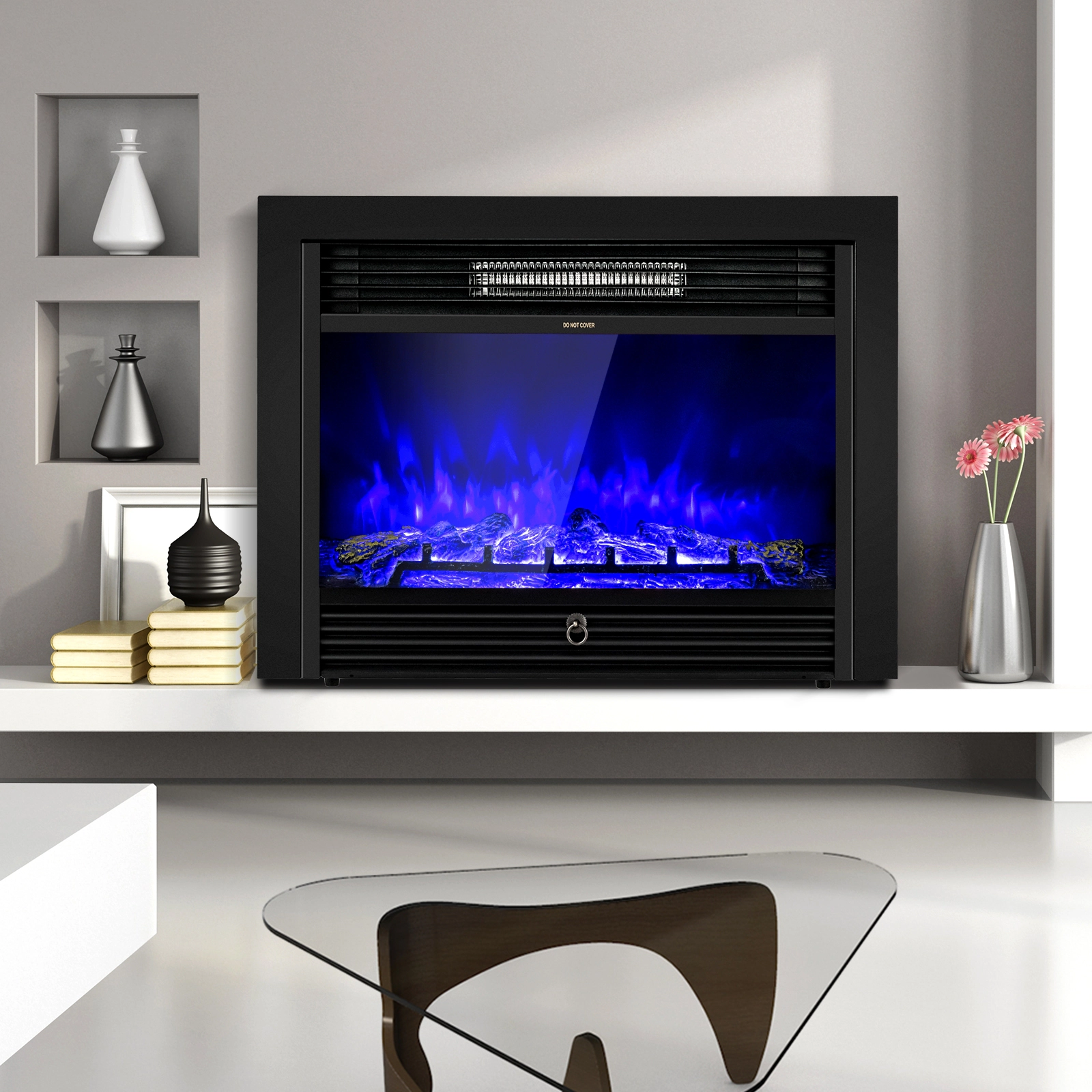 SlickBlue Wall Mounted Electric Fireplace with Remote Control