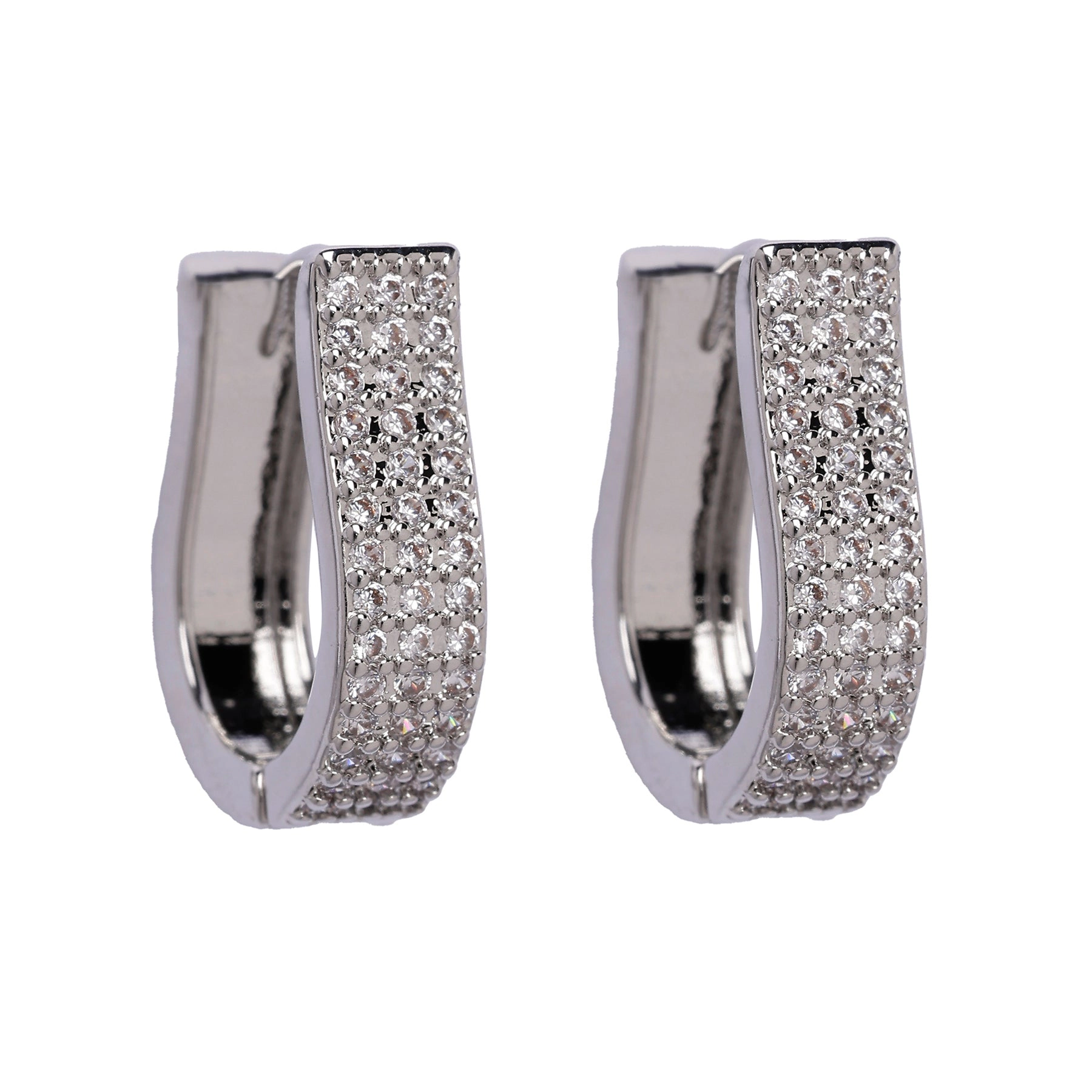 AGP PARIS Womens Radiant Rectangle Hoop Earrings