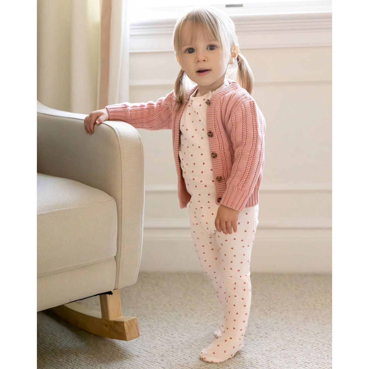 MeMoi Baby Clover-Print Hidden Zip Footie
