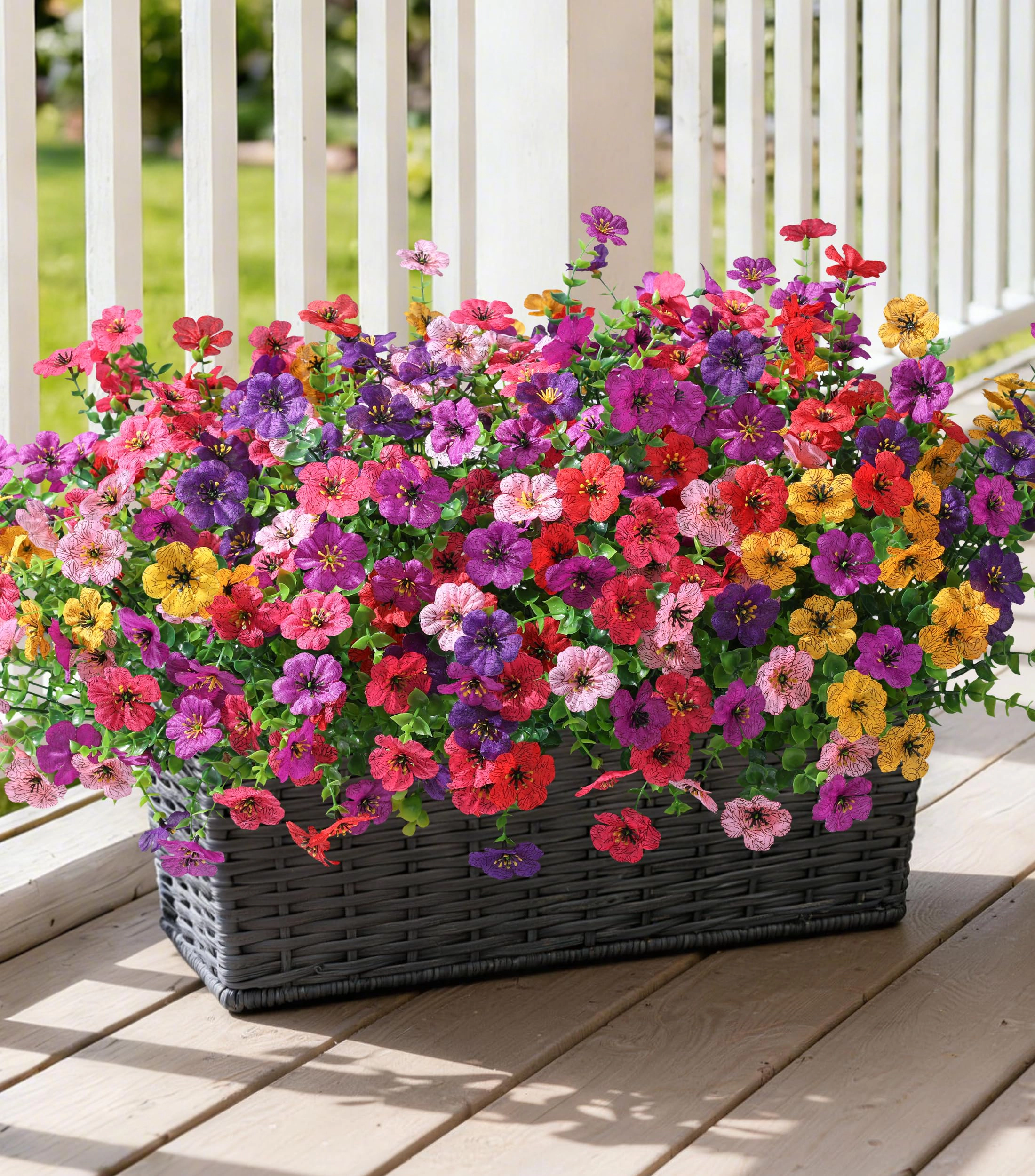 PUPWE Artificial Mums Flowers Outdoor UV Resistant