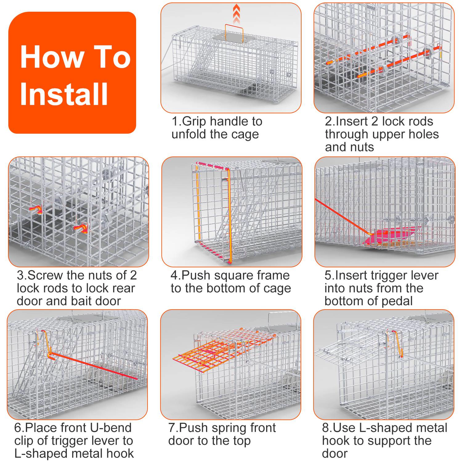 GBruno Heavy Duty Folding Live Animal Trap Cage