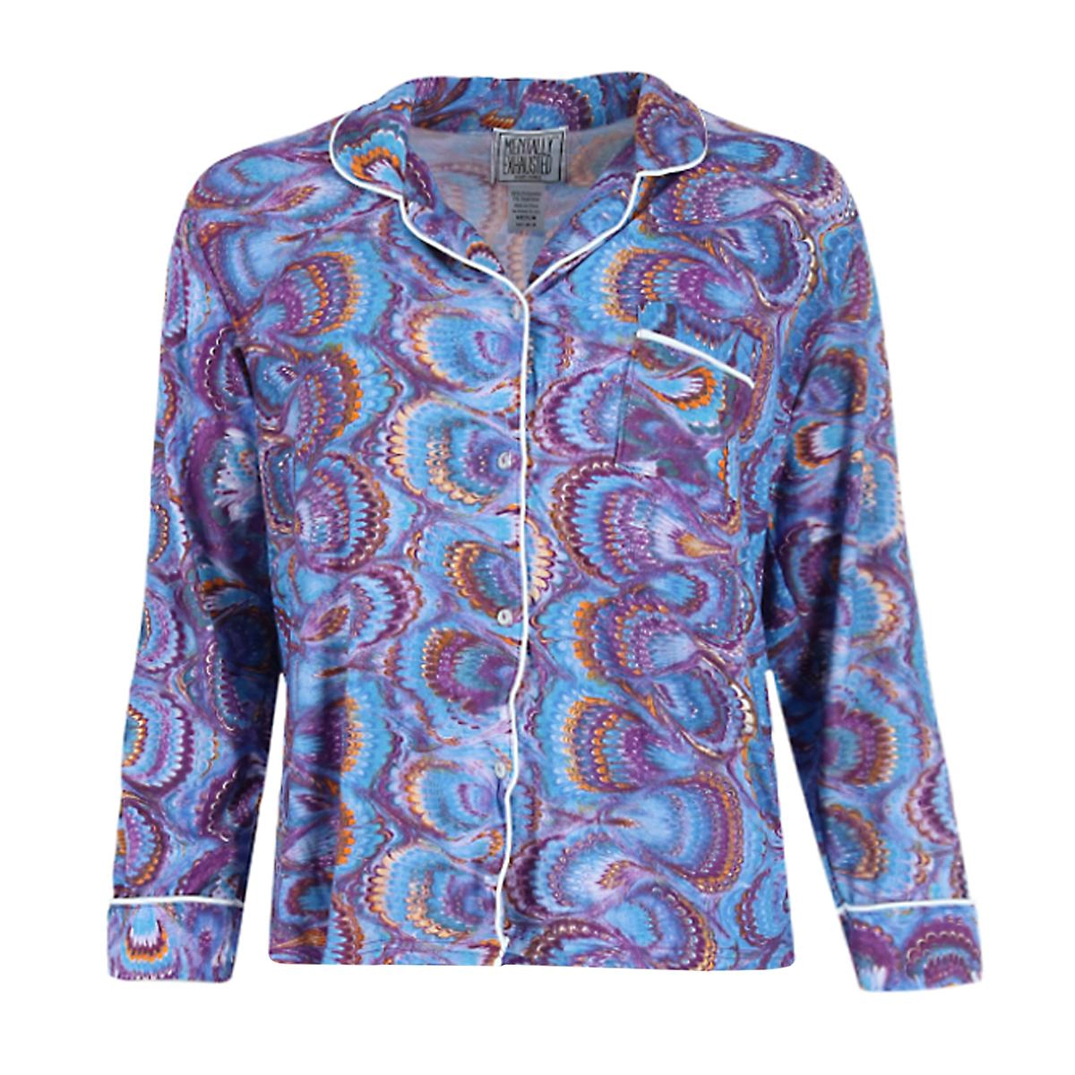 Mentally Exhausted Women's Peacock Swirl Pajama Set