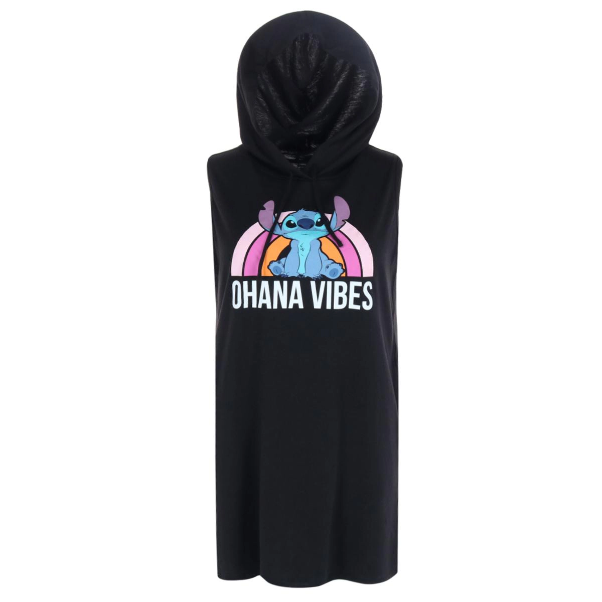 Jerry Leigh Women's Ohana Vibes Stitch Sleeveless Hooded Sleep Shirt Gown