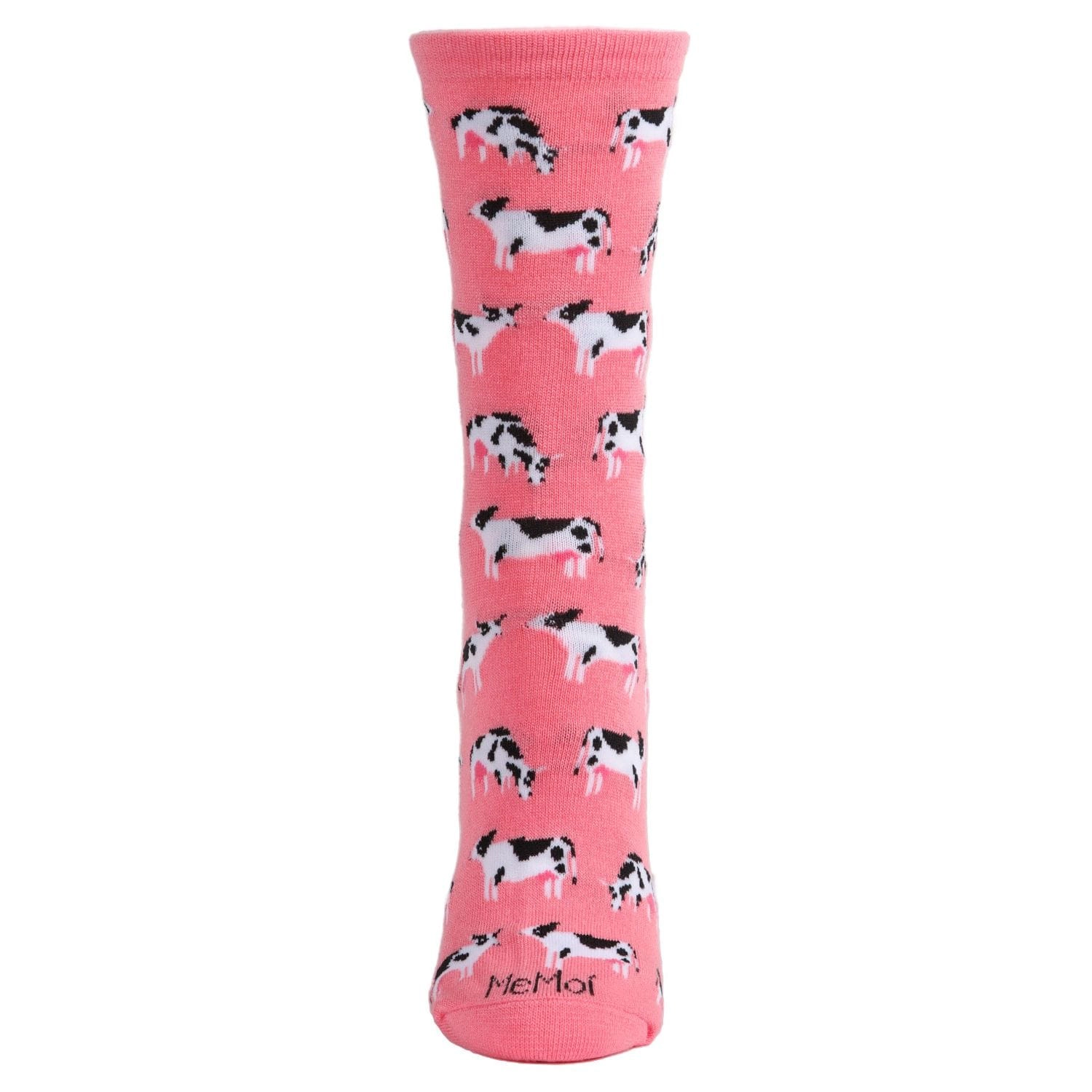 MeMoi Cool Cows Bamboo Blend Crew Socks