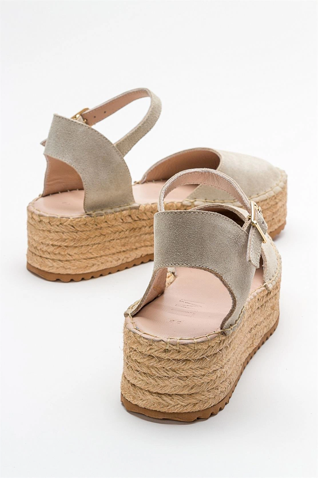 Forever & Always Womens Viba Leather Esprarille Platform Wedge Sandalss