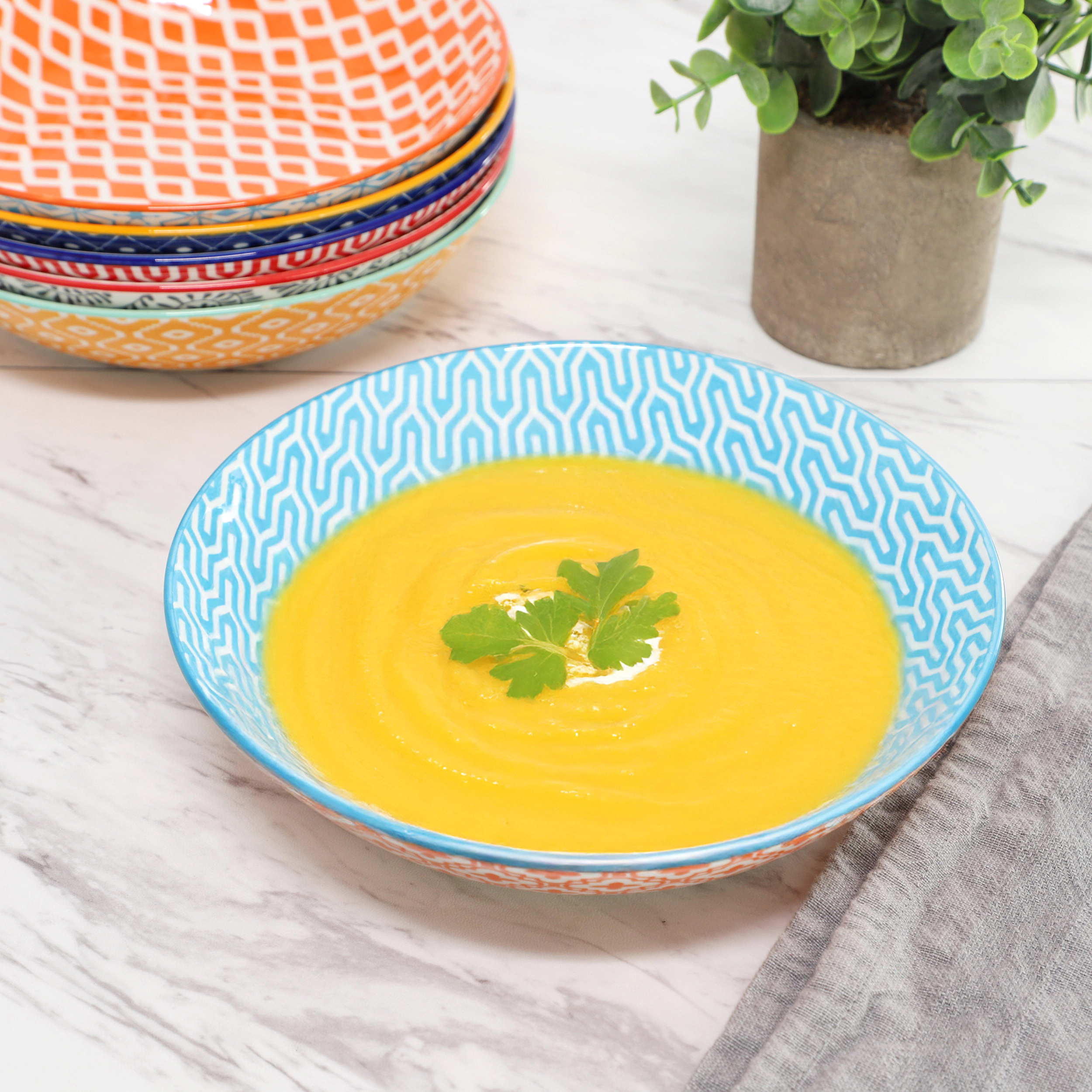 Elama Giovanna 6 Piece Assorted Porcelain Bowl Set