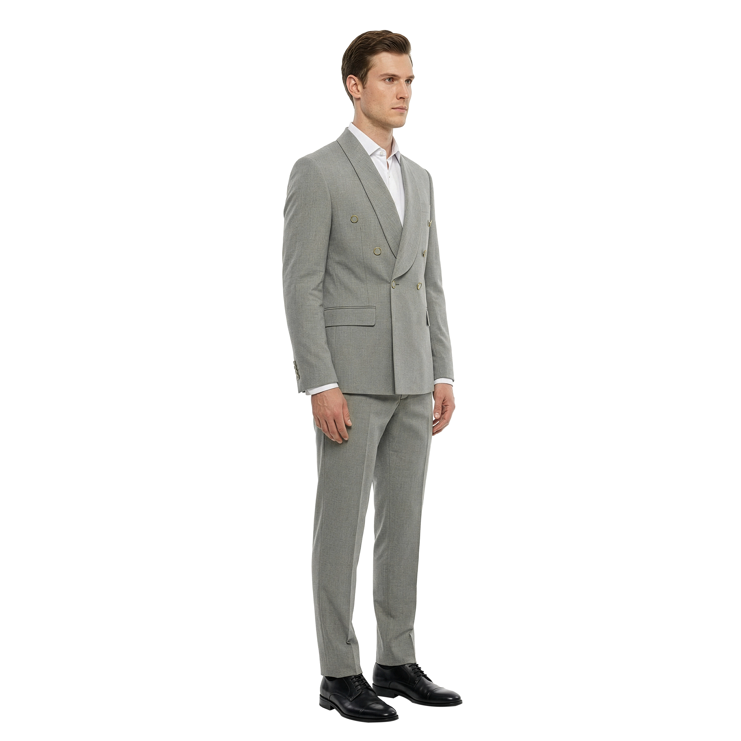 Tazzio Men’s Wide Shawl Collar Double Breasted 2pc Tuxedo Set