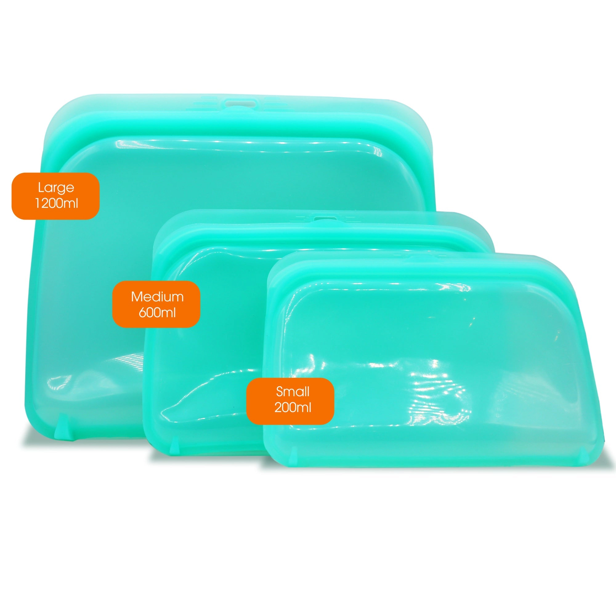 Cheer Collection Set of Silicone Food Storage Bags - Leakproof - Plastic Free &