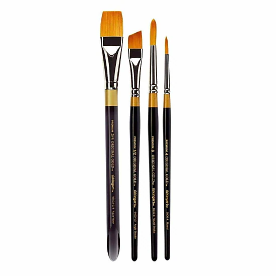 KINGART Original Gold® Golden Taklon Brush Set 4 pc