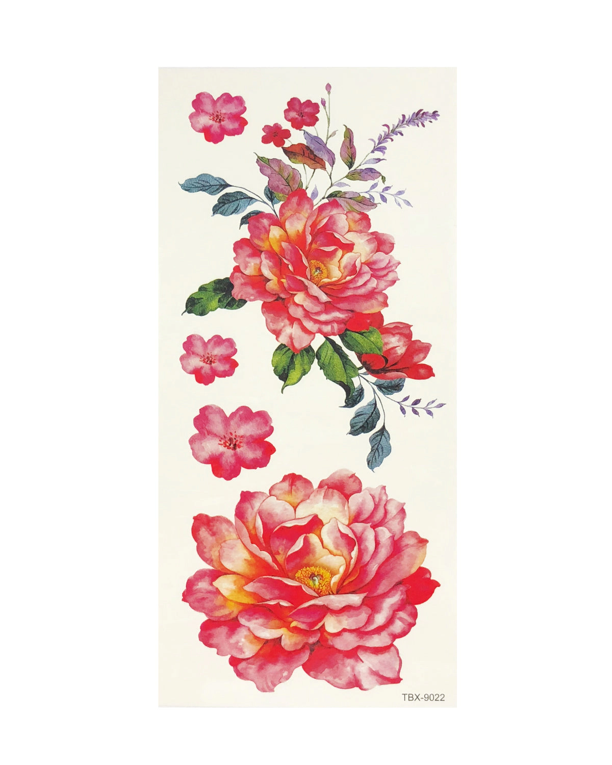 Wrapables Floral Temporary Tattoos Body Art Water Tattoos (8 Sheets