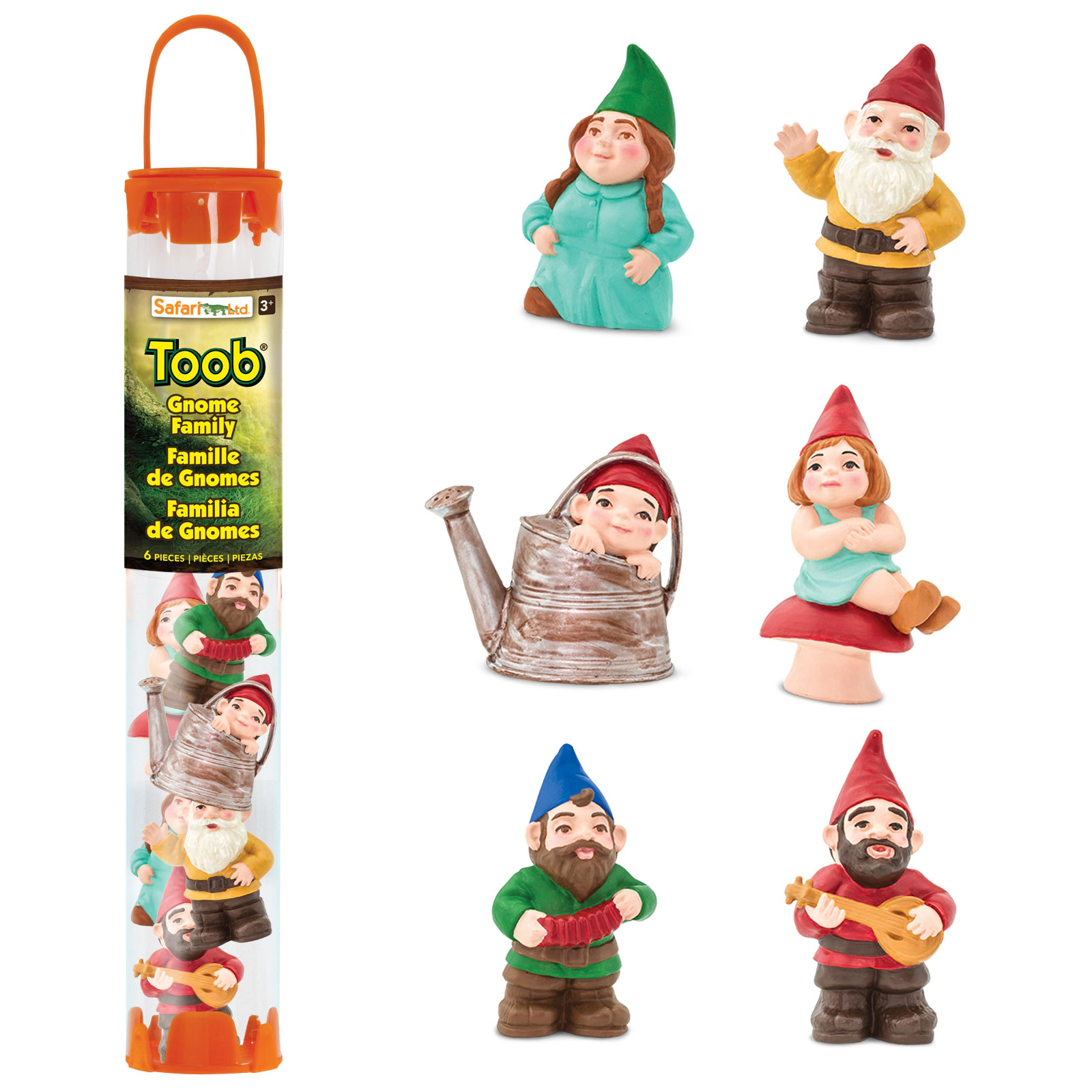 Safari Ltd. - Gnome Family Designer TOOB - contains 6 Mini Figurines