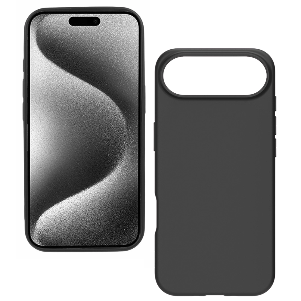 Qixxronics for iPhone 17 Air Silicone Case Black Shockproof Slim Design Phone Case Cover