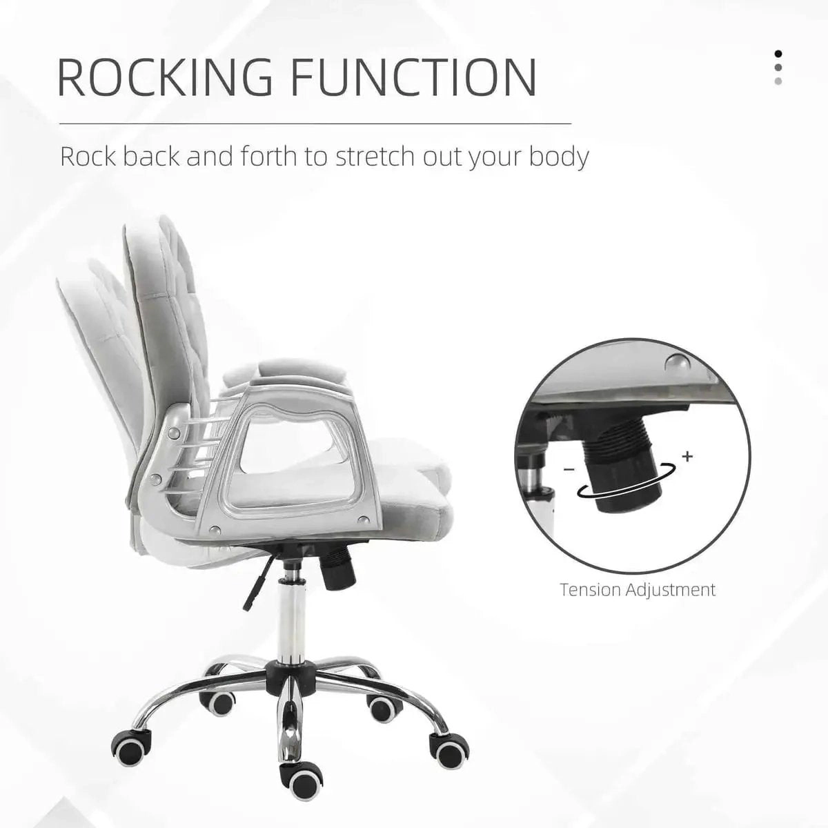 Platinum-Level Office Chairs Gray Velvet Swivel Office Chair with Adjustable Height
