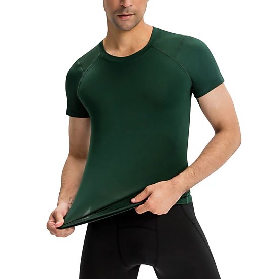 Anna-Kaci Men's Short Sleeve Compression Top with Moisture-Wicking Stretch Fabric for Performance and Training