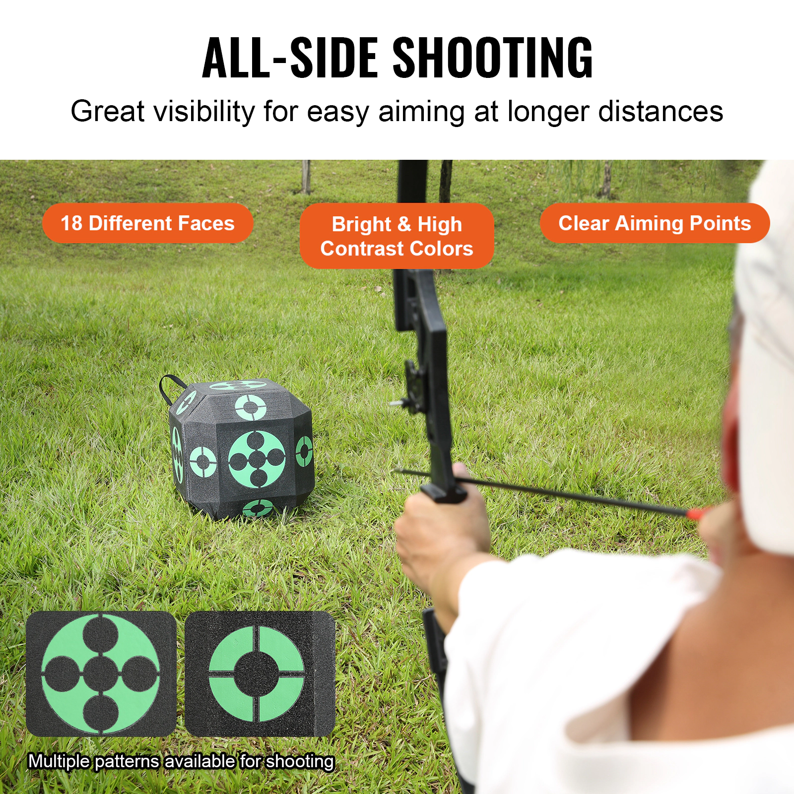 HONGGE Archery Target All-side Shotting Archery Arrow Target Outdoor Portable Archery Target with Carry Handle Easy