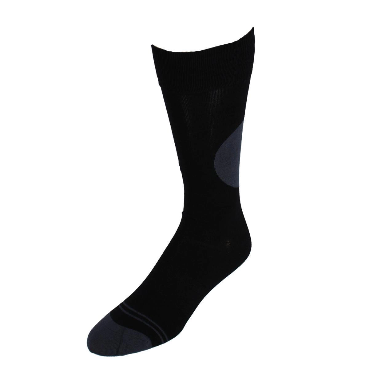 Dead Soxy Men's Circle Patch Mid-Calf Premium Novelty Dress Socks (1 Pair)