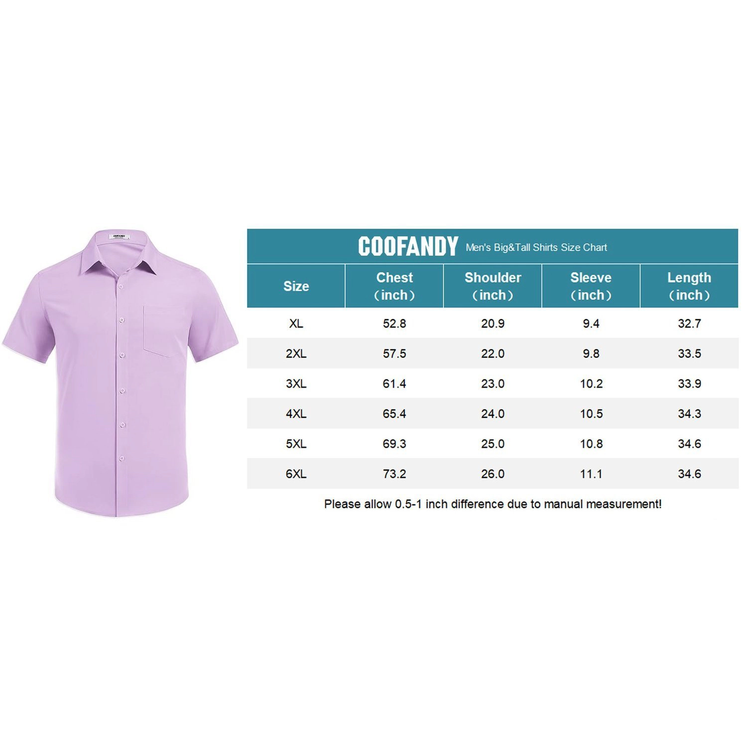 COOFANDY Mens Solid Short Sleeve Button Down Shirts Lapel Collar Pocket Casual Tops