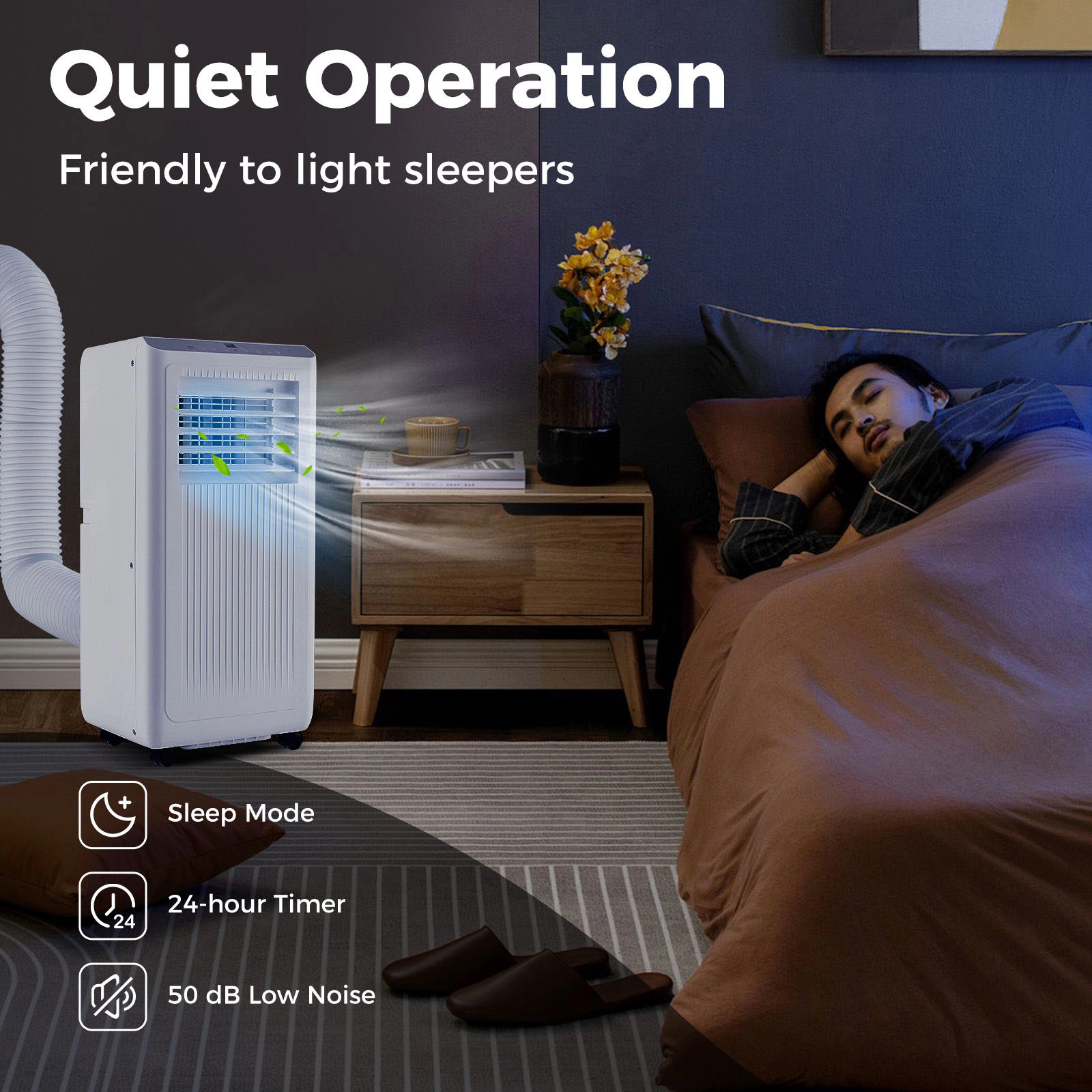 SlickBlue Unisex Portable 3-in-1 Air Conditioner with Dehumidifier