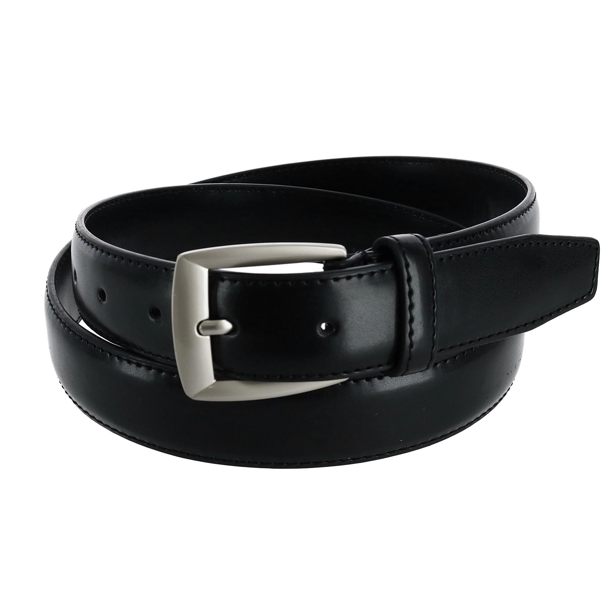 CTM Men's 1 1/4 Inch Wide Basic Leather Dress Belt