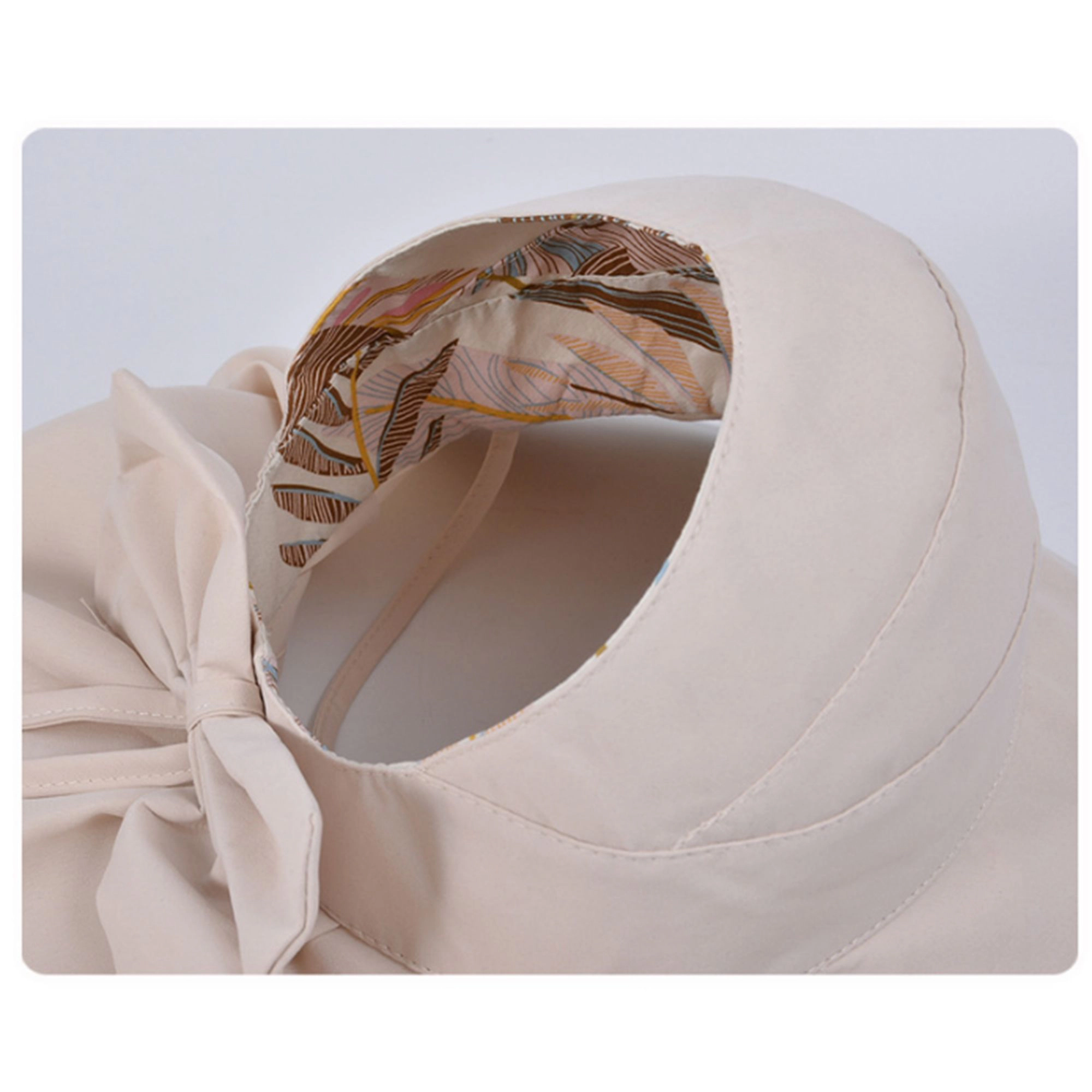 Anna-Kaci Women's Wide Brim Sun Hat with Ponytail Opening Neck Flap Bow Detail UV Protection Summer