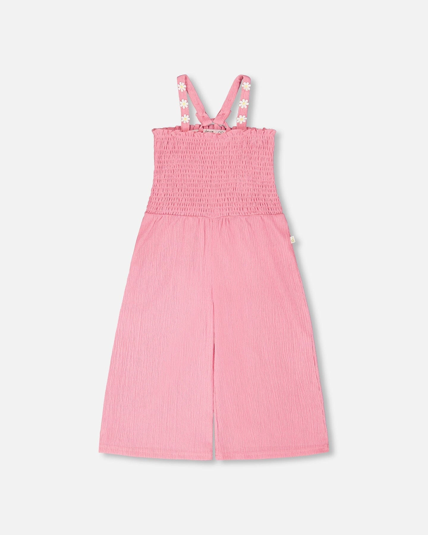 Deux par Girls Crinkle Jersey Jumpsuit with Smocking