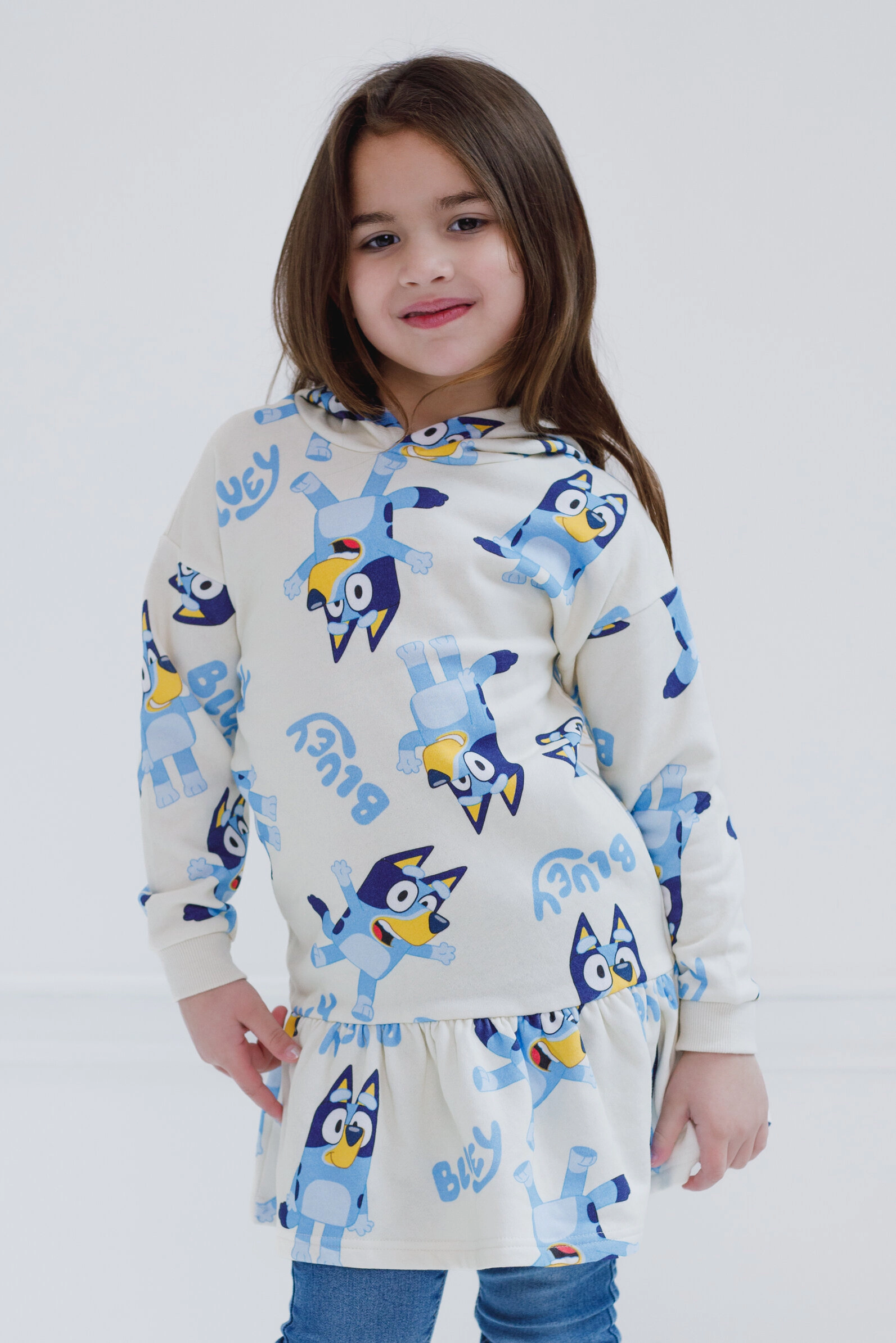 Bluey Girls' Fleece Hooded Dress