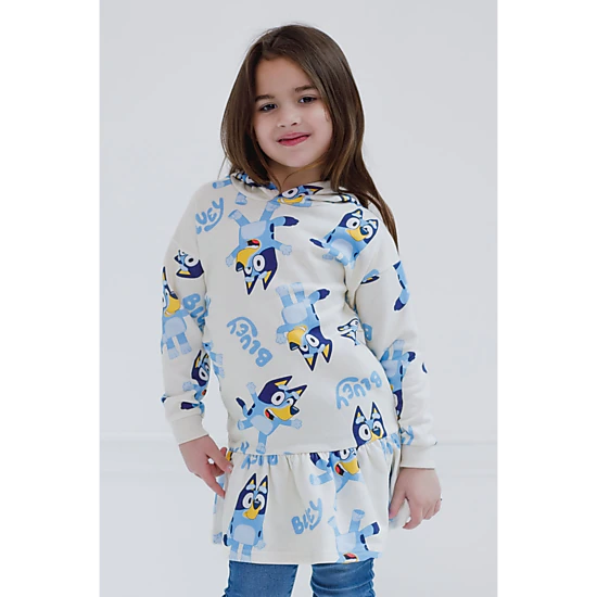 Bluey Girls' Fleece Hooded Dress