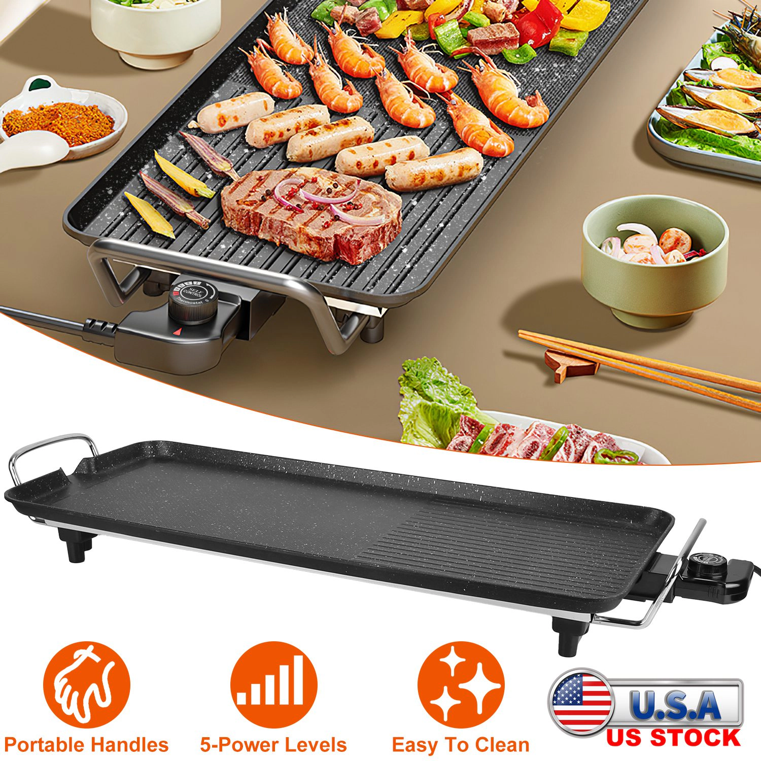 GBruno 1500W Non-Stick Electric Griddle