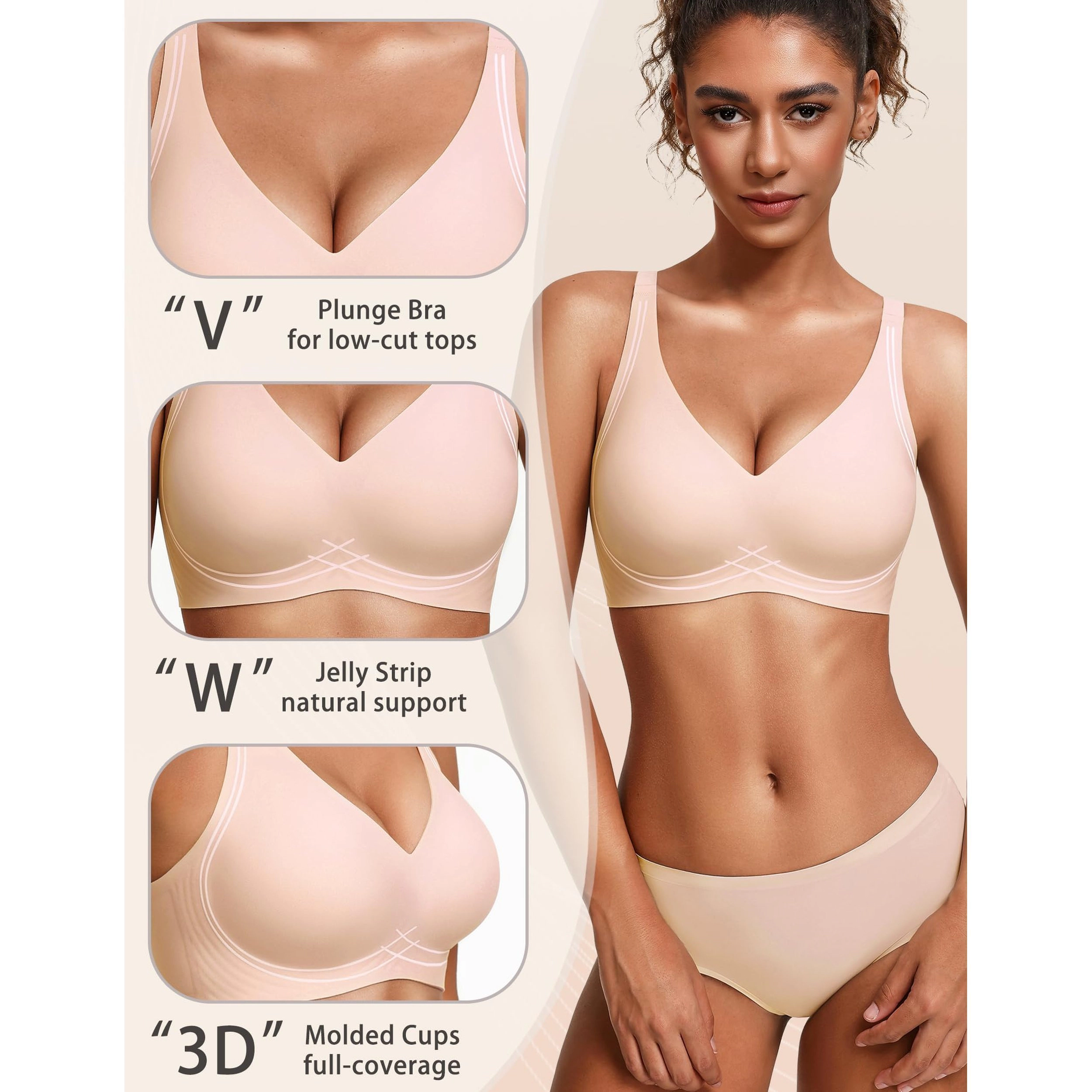 Avidlove Women's Deep V Wireless Bra