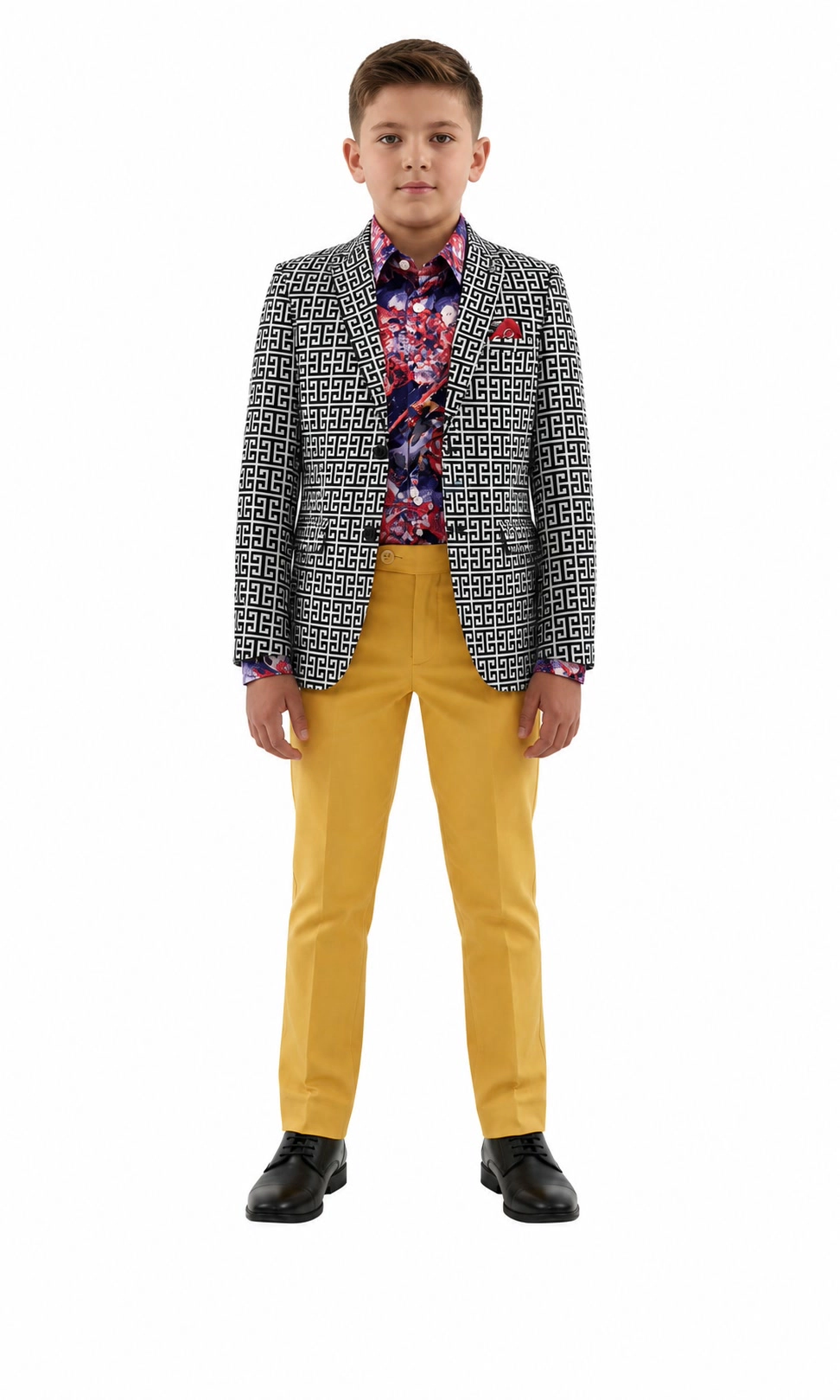 Elie Balleh Boys Slim Fit Logo Blazer