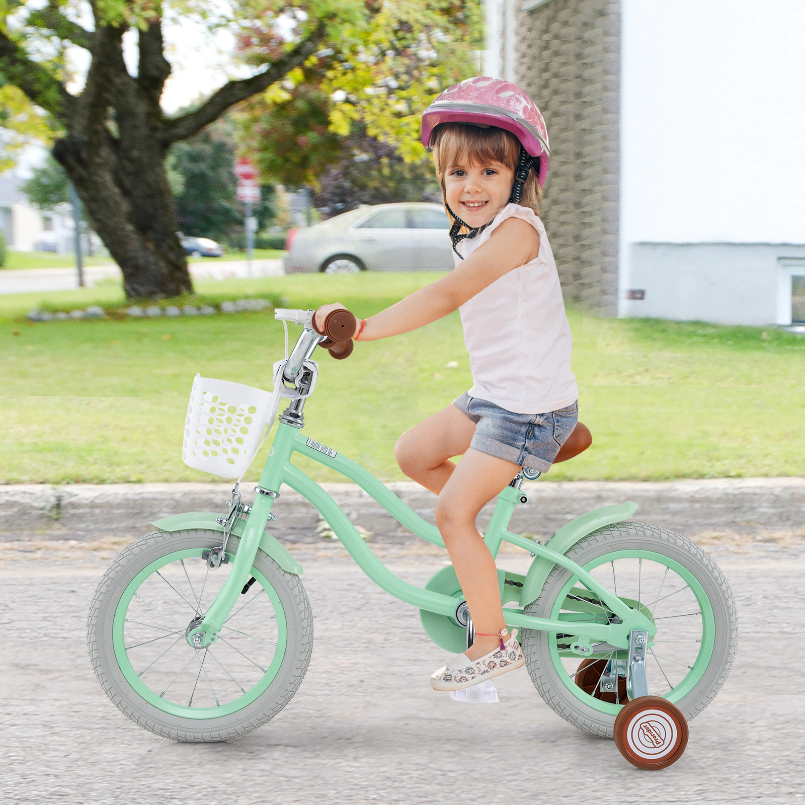 Hivvago 14 Inch Kids Bike with Adjustable Seat and Bell for Kids 3-8 Years Olds