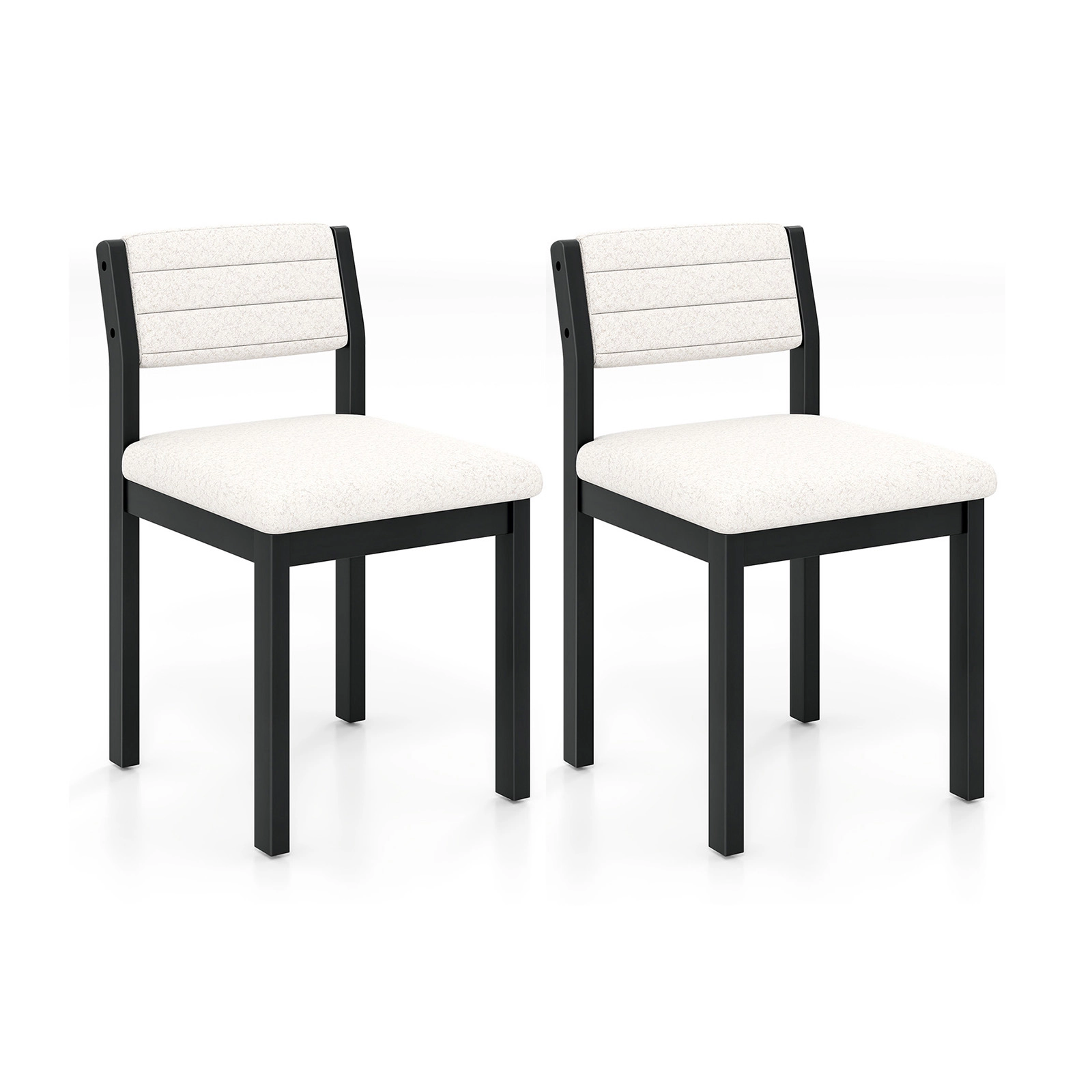 SUGIFT Set of 2 White Sherpa Upholstered Armless Dining Chairs with Wood Frame 21-in W 31.5-in H 330-lb Per Chair