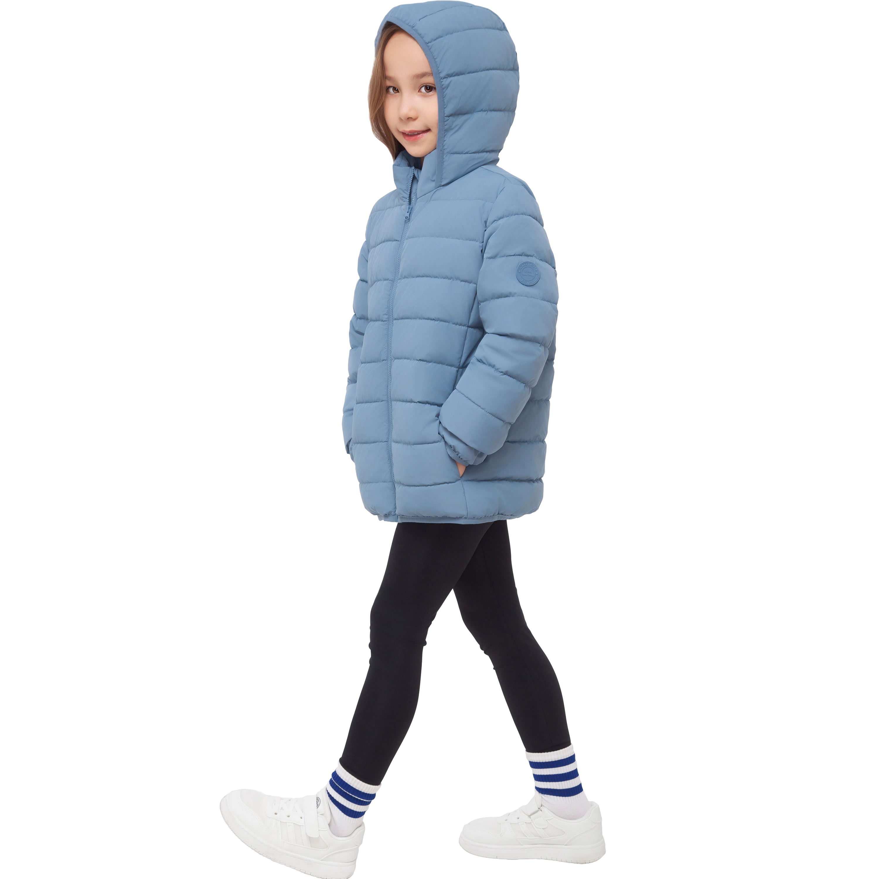 Rokka&Rolla Little & Big Kid Girls Hudson Lightweight Hooded Puffer Jacket