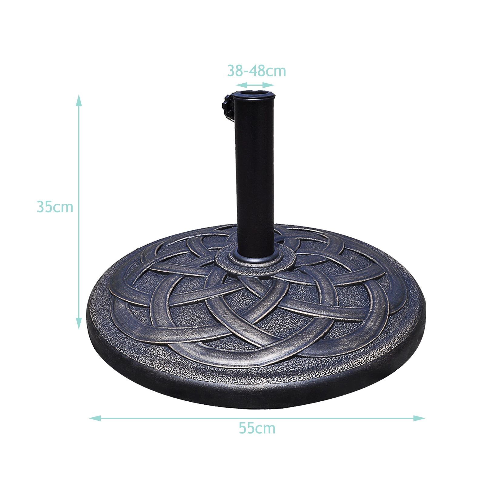 SlickBlue Bronze Patio Umbrella Base with Floral Pattern