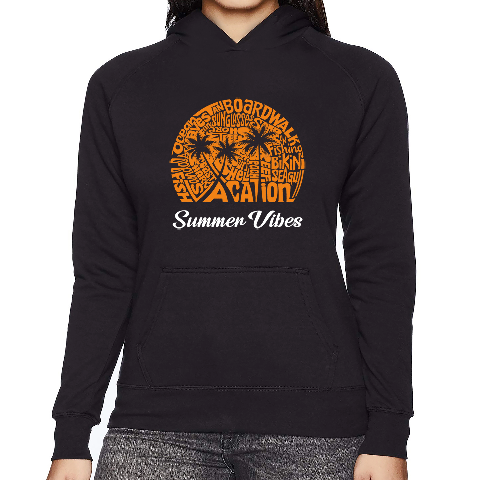 LA Pop Art Summer Vibes - Women's Word Hooded Sweatshirt