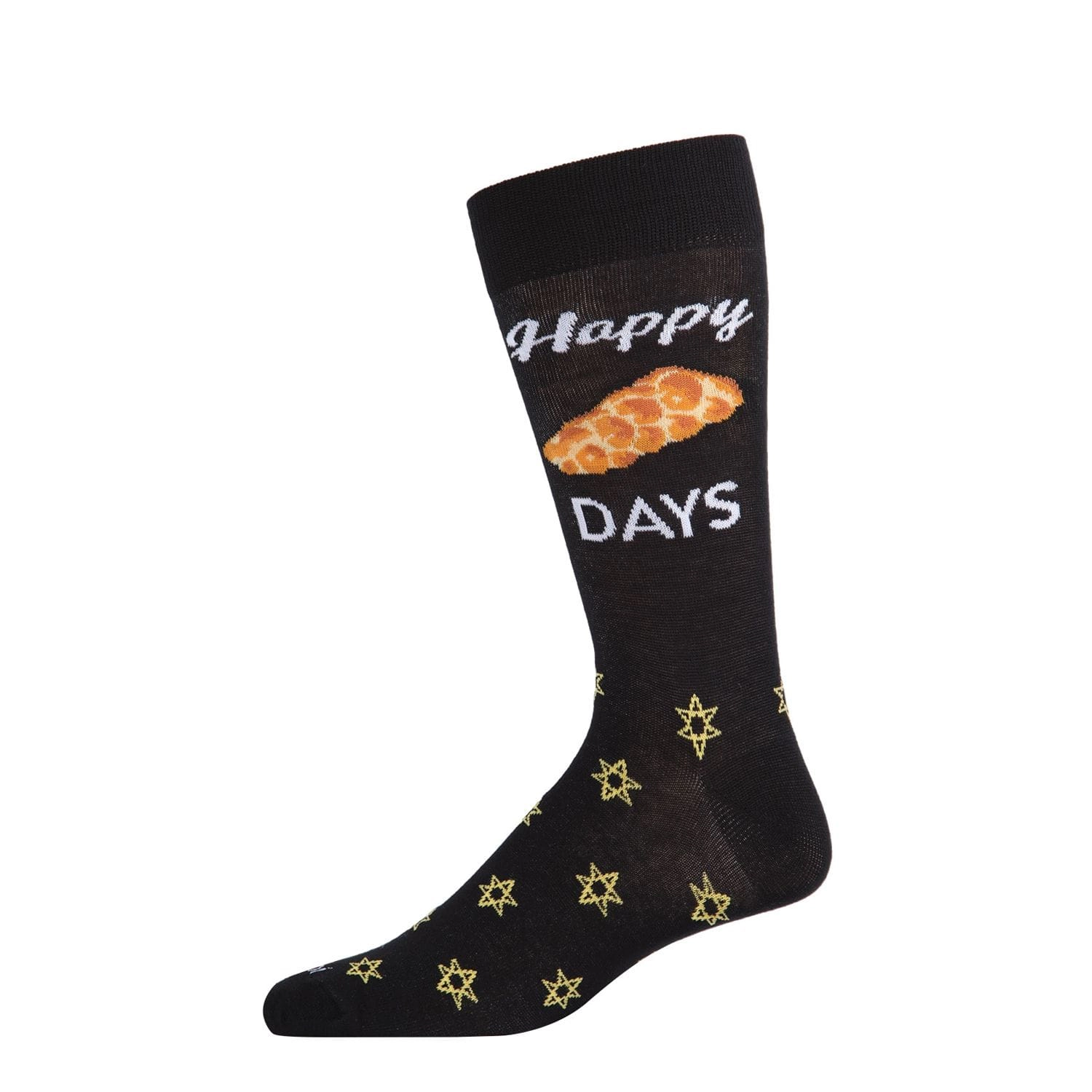 MeMoi Men's Funny Pun Happy Challah-Days Novelty Crew Socks