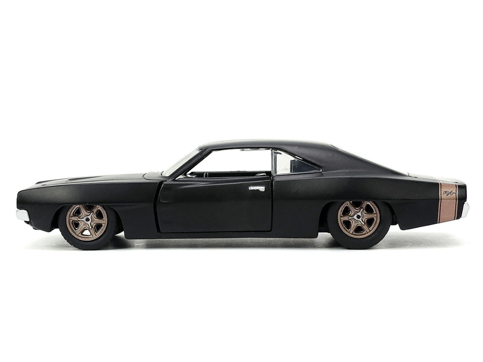 Jada 1968 Dodge Charger Widebody Matt Black with Bronze Tail Stripe "F9" (2021) Movie "Fast & Furious" Series