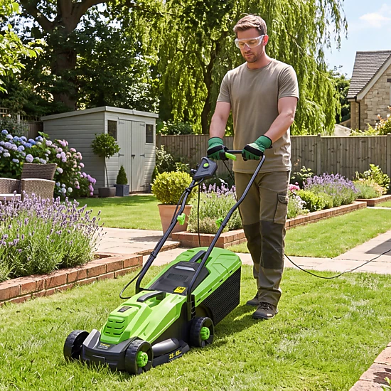 SUGIFT 13-in 10-Amp Corded Electric Lawn Mower with 3-Position Height ...