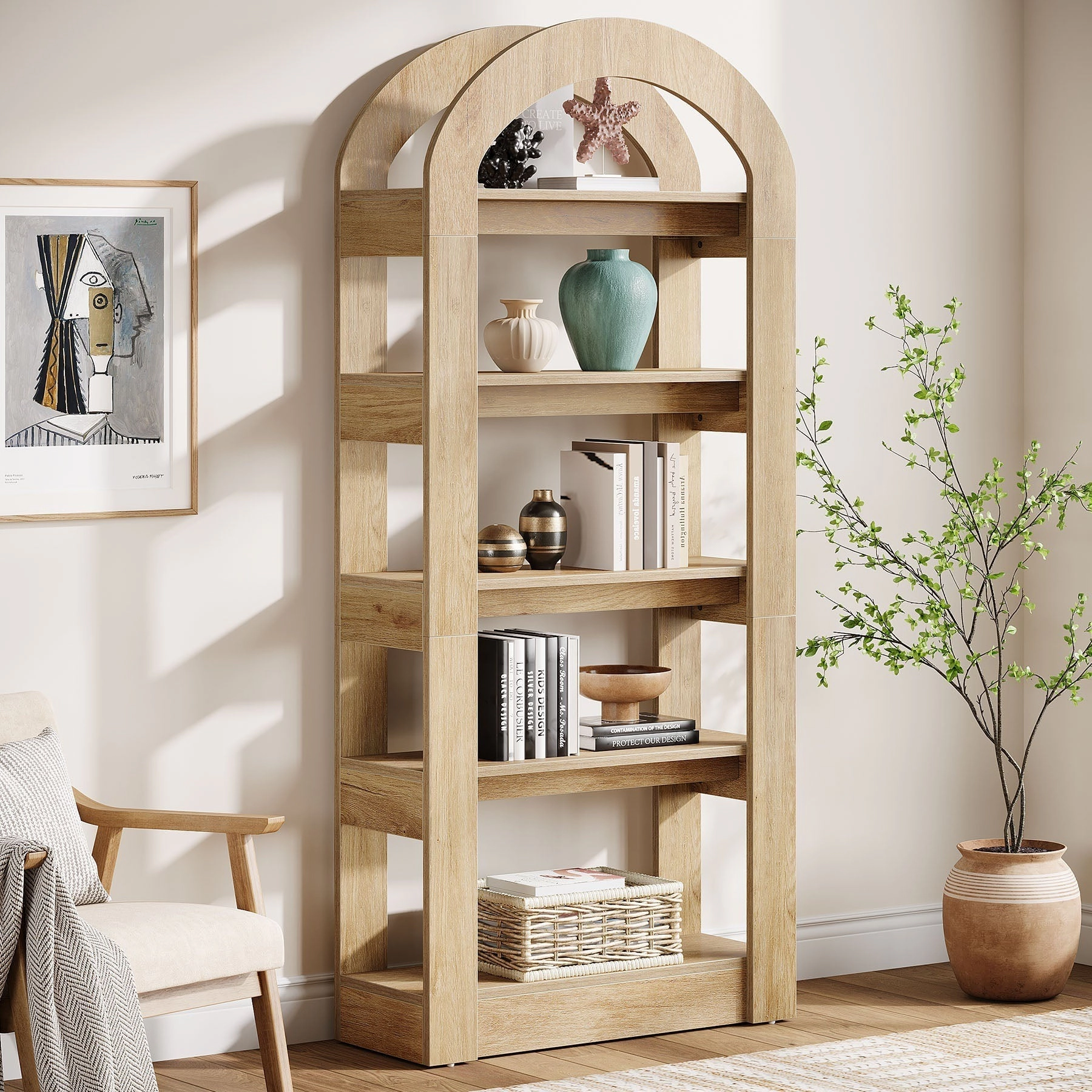 Tribesigns Freestanding Bookshelf, 68.9" Bookcase with 9 Open Shelves