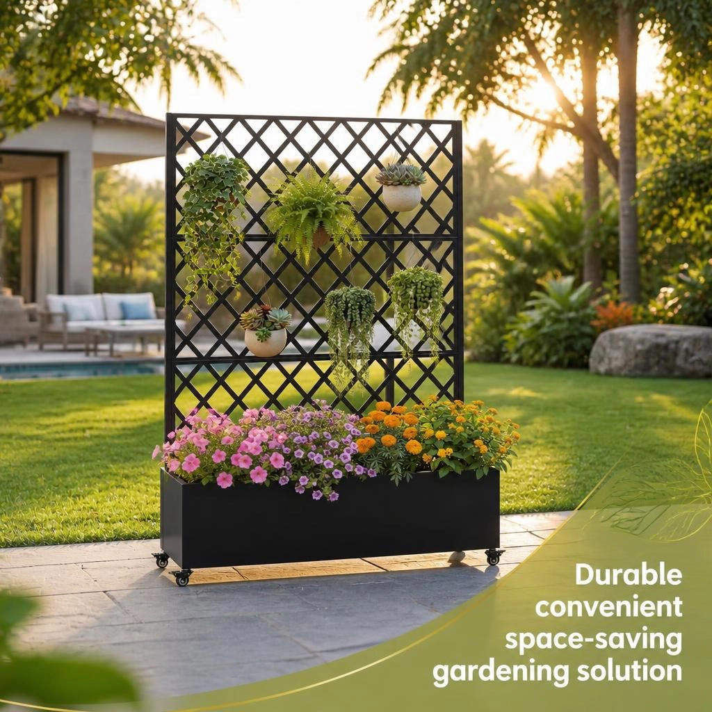WOW PIONEER Tall Freestanding Metal Planter Stand
