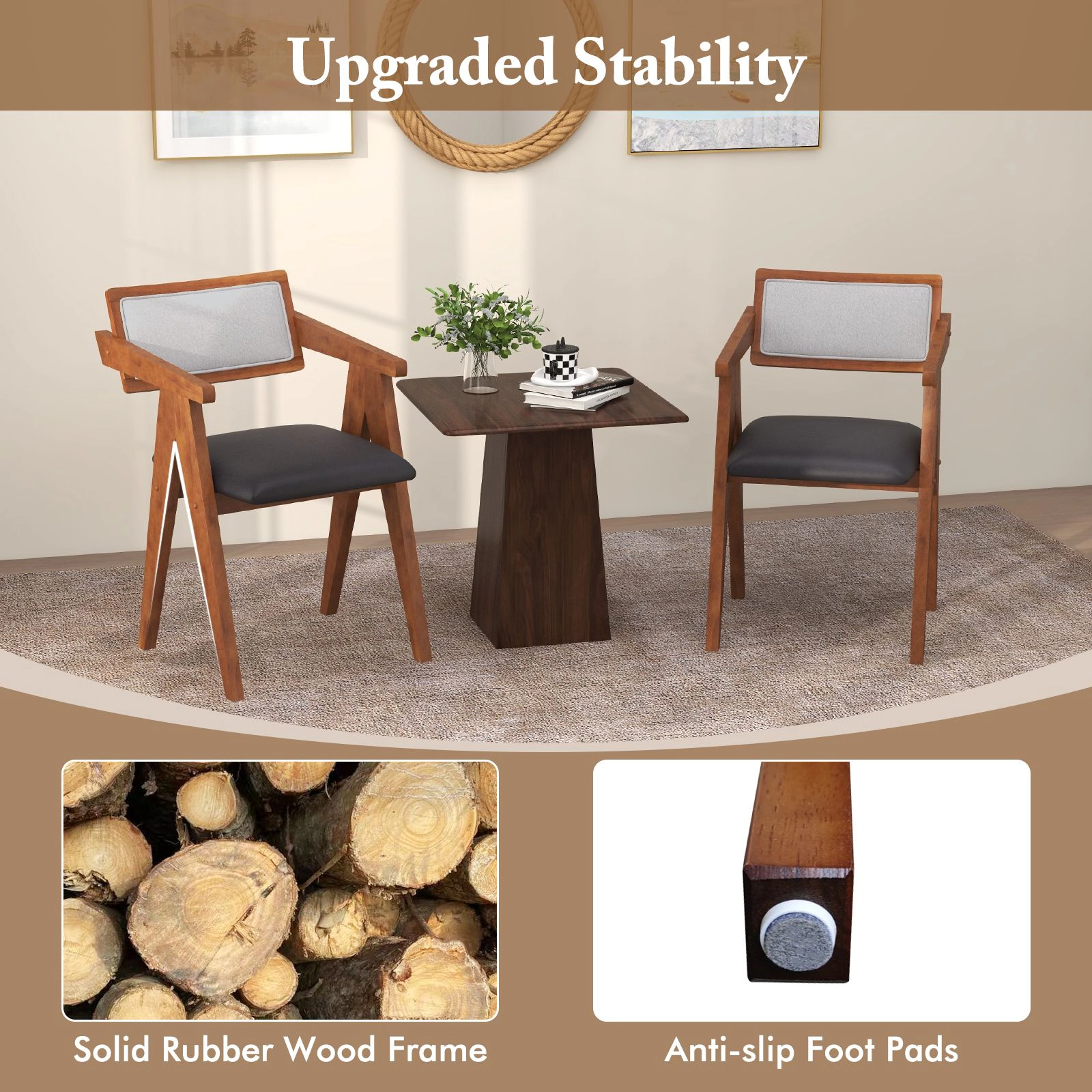 SlickBlue Unisex Sherpa Accent Chairs Set of 2 With Wood Frame